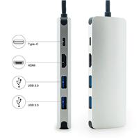 USB Type C Male to USB3.0*2+RJ45+HDMI+C Female Adapter