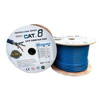 300Ft Cat8 Ethernet Networking Cable, Solid S/FTP, Bulk Wire 23AWG 40Gbps